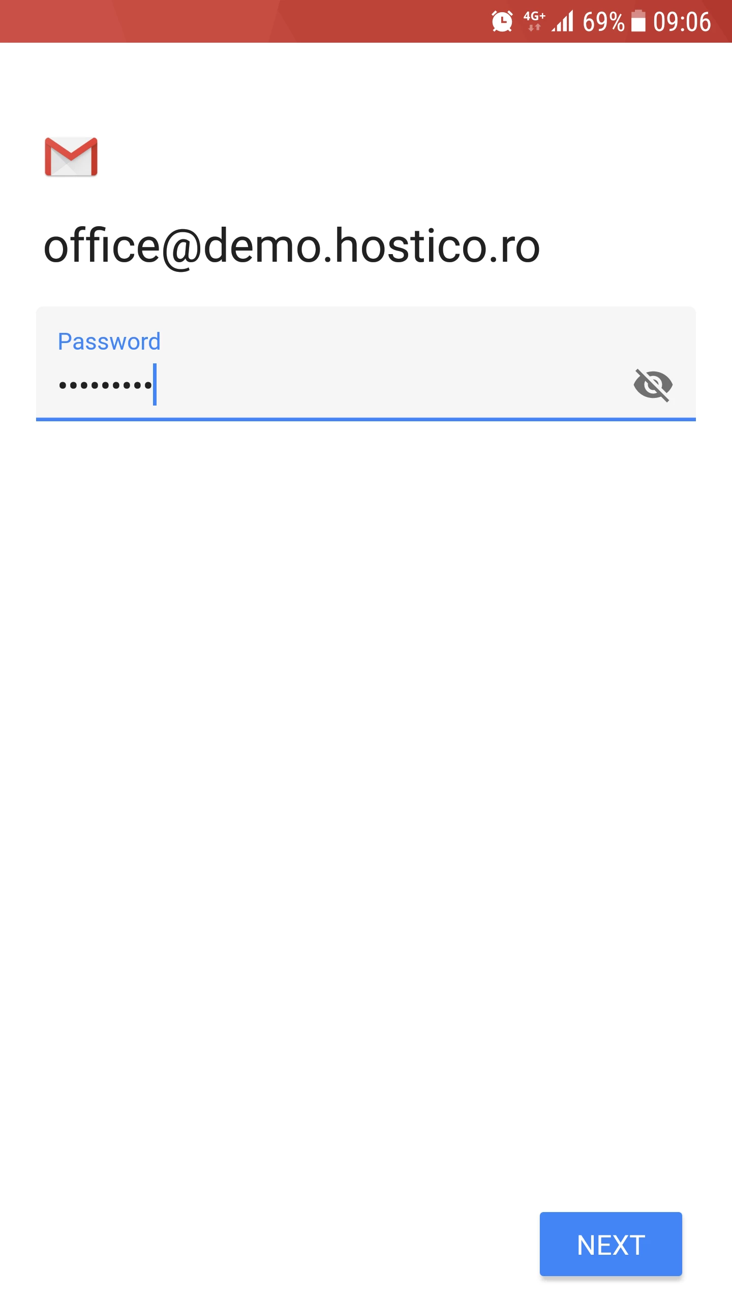 Setting password for email