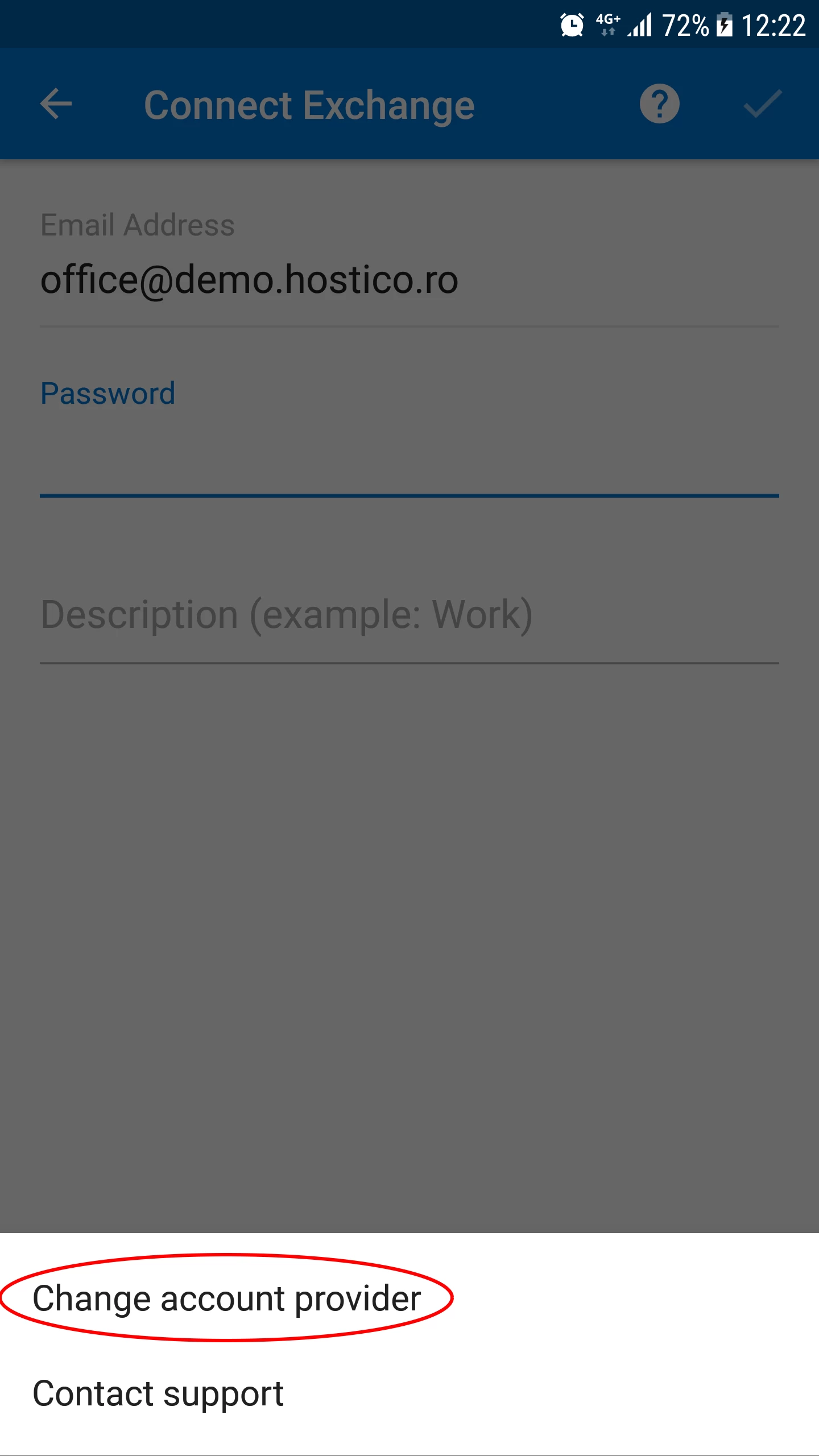 खाता प्रदाता बदलें
