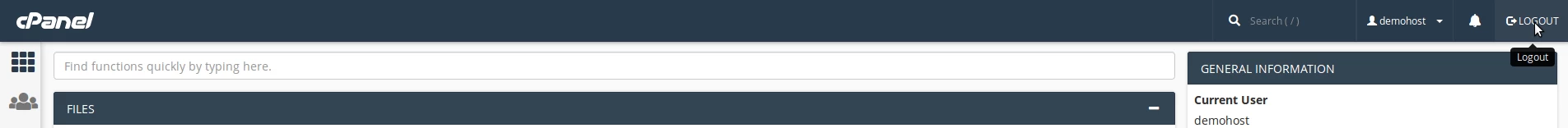 Delogare din panoul de cPanel