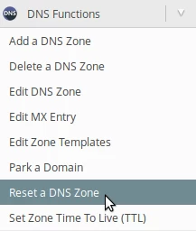 Resetare DNS Zone panou WHM