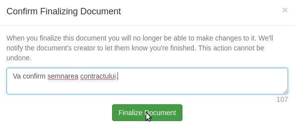 Hostico अनुबंध पूर्णता